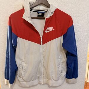 Nike Windbreaker Jacket Youth Medium Red/White/Blue